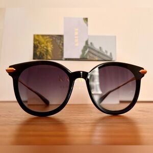 KREWE Sunglasses - COLETTE NYLON - Black + Black and Crystal 24K